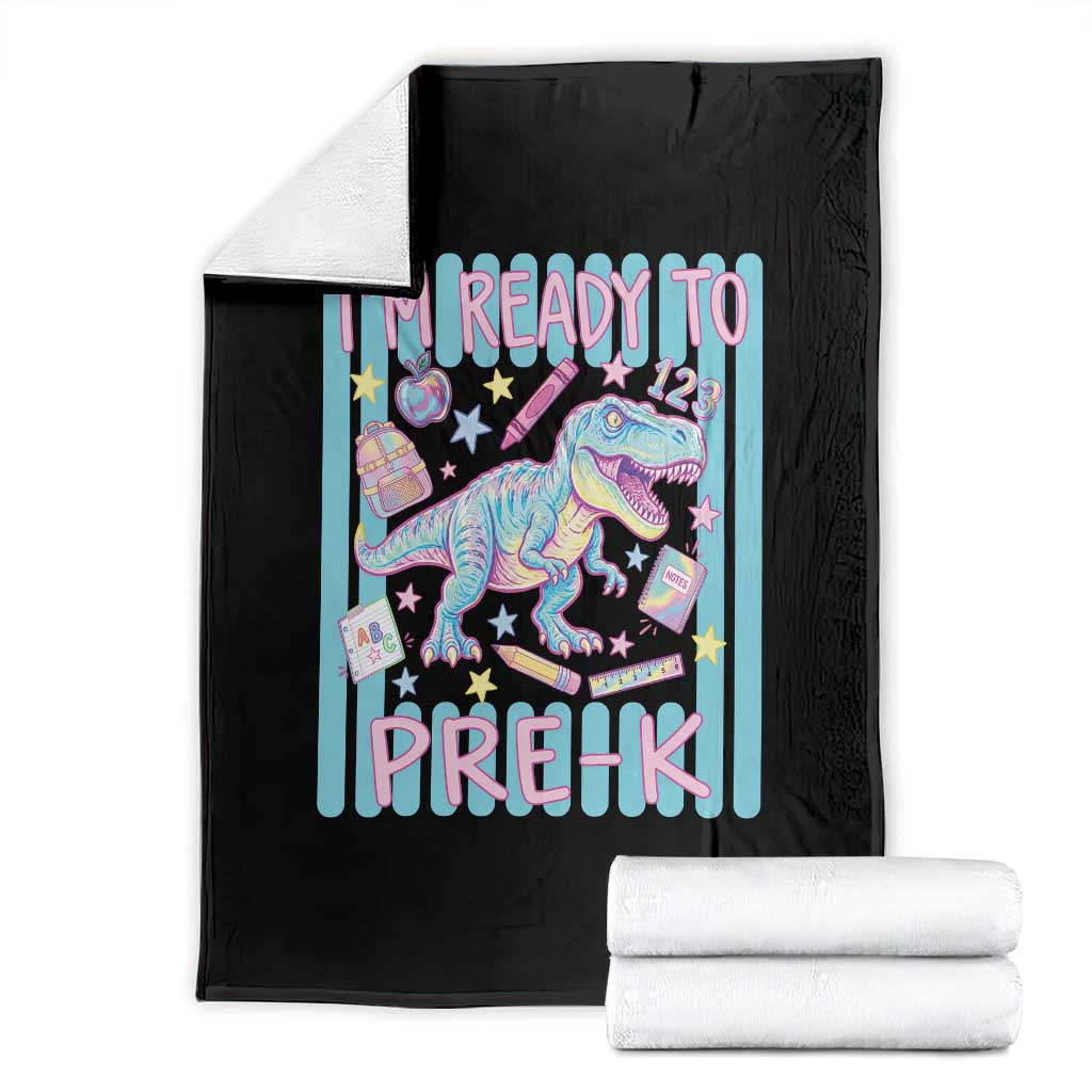 Funny Dinosaur First Day of School Pre-k Kindergarten Throw Blanket I'm Ready To Pre K