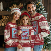 Funny Dinosaur First Day of School Pre-k Kindergarten Ugly Christmas Sweater I'm Ready To Pre K