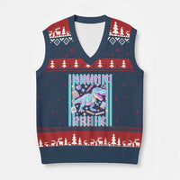 Funny Dinosaur First Day of School Pre-k Kindergarten V-Neck Knit Sweater Vest I'm Ready To Pre K
