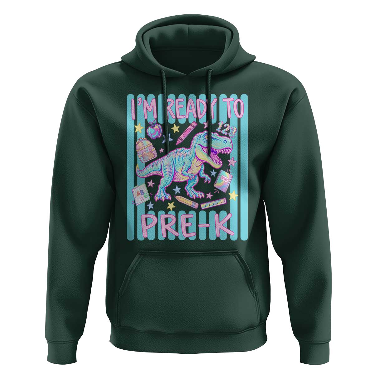 Funny Dinosaur First Day of School Pre-k Kindergarten Hoodie I'm Ready To Pre K