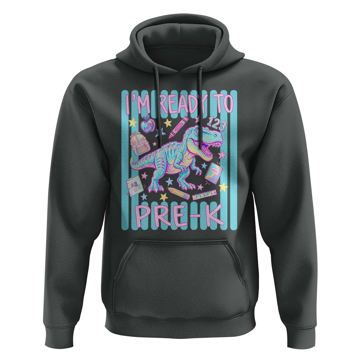 Funny Dinosaur First Day of School Pre-k Kindergarten Hoodie I'm Ready To Pre K