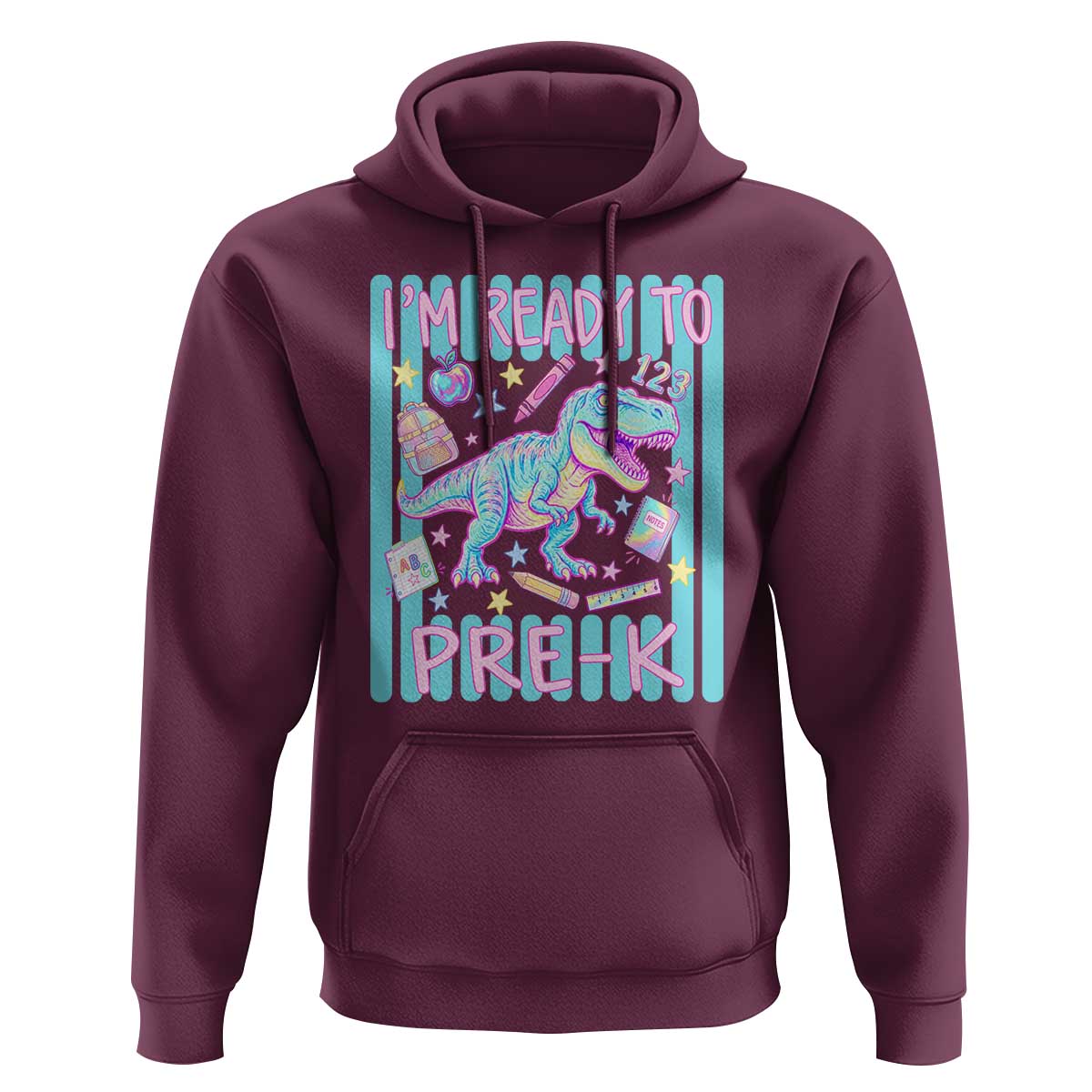 Funny Dinosaur First Day of School Pre-k Kindergarten Hoodie I'm Ready To Pre K
