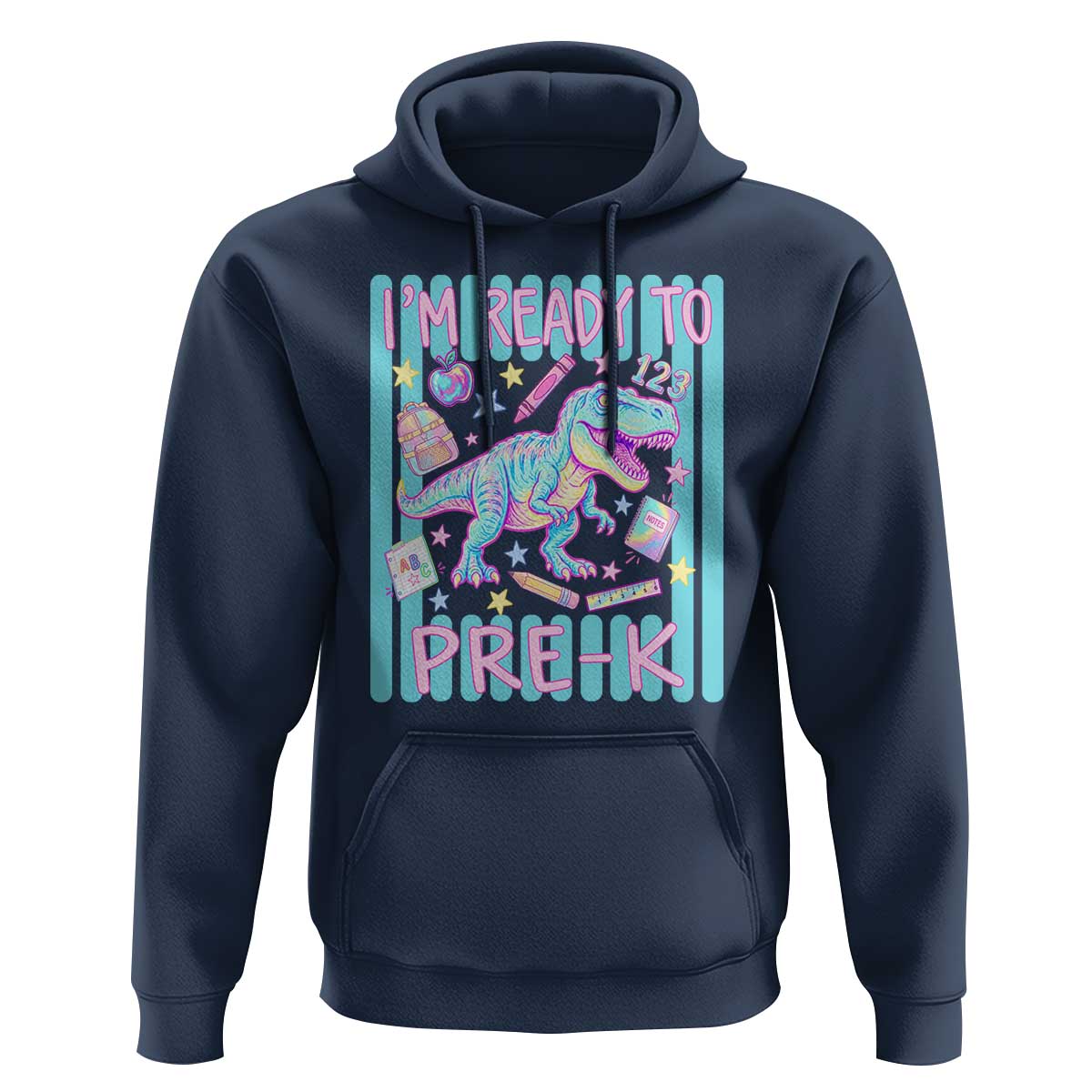 Funny Dinosaur First Day of School Pre-k Kindergarten Hoodie I'm Ready To Pre K