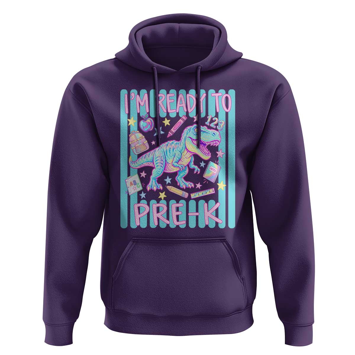 Funny Dinosaur First Day of School Pre-k Kindergarten Hoodie I'm Ready To Pre K