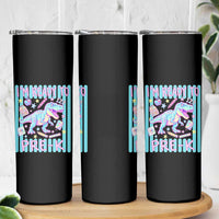 Funny Dinosaur First Day of School Pre-k Kindergarten Skinny Tumbler I'm Ready To Pre K