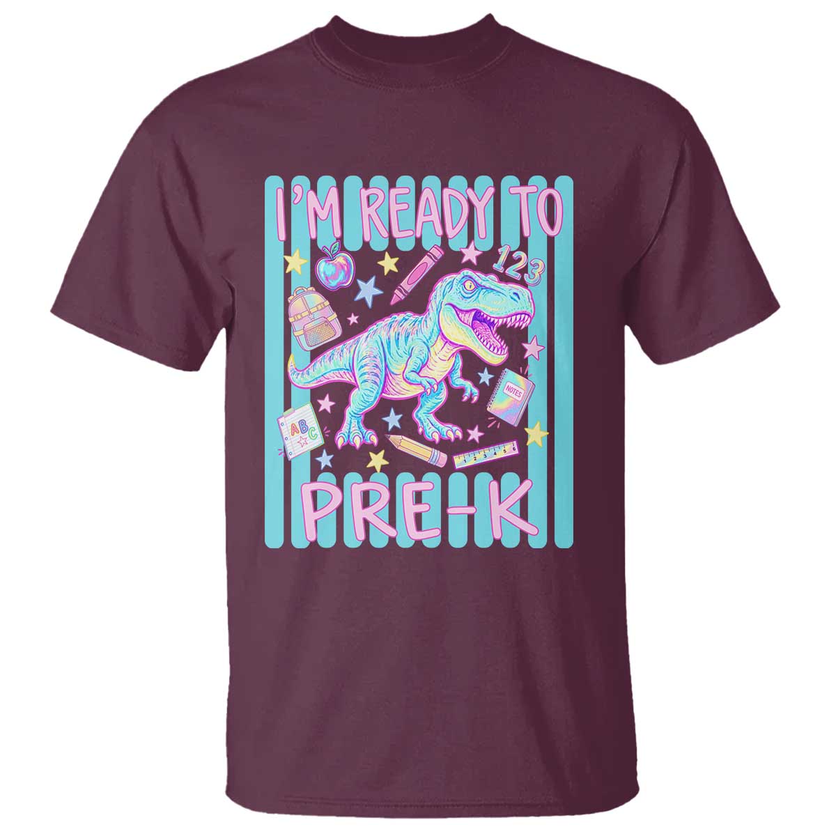 Funny Dinosaur First Day of School Pre-k Kindergarten T Shirt I'm Ready To Pre K