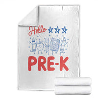 First Day of Pre-K Boys Girls Toddler Preschool Patriotic US Throw Blanket