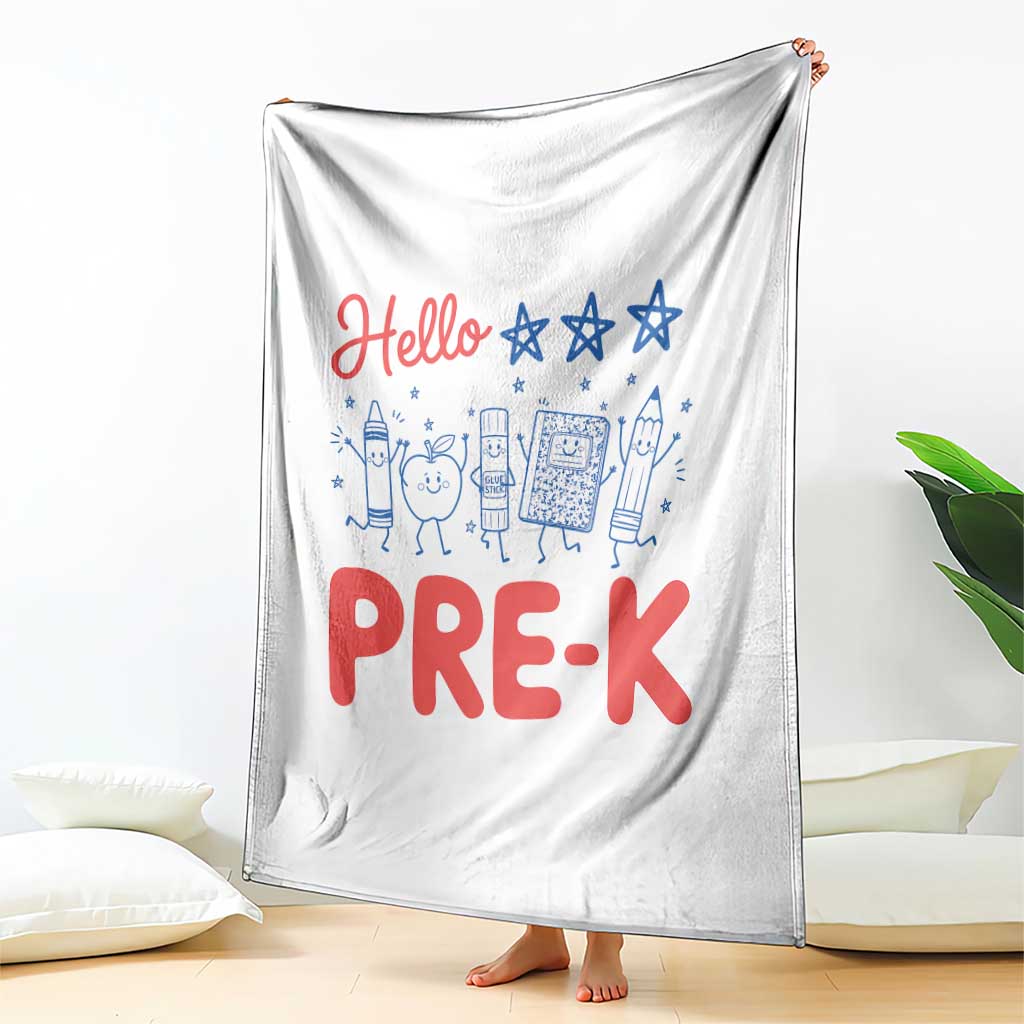 First Day of Pre-K Boys Girls Toddler Preschool Patriotic US Throw Blanket