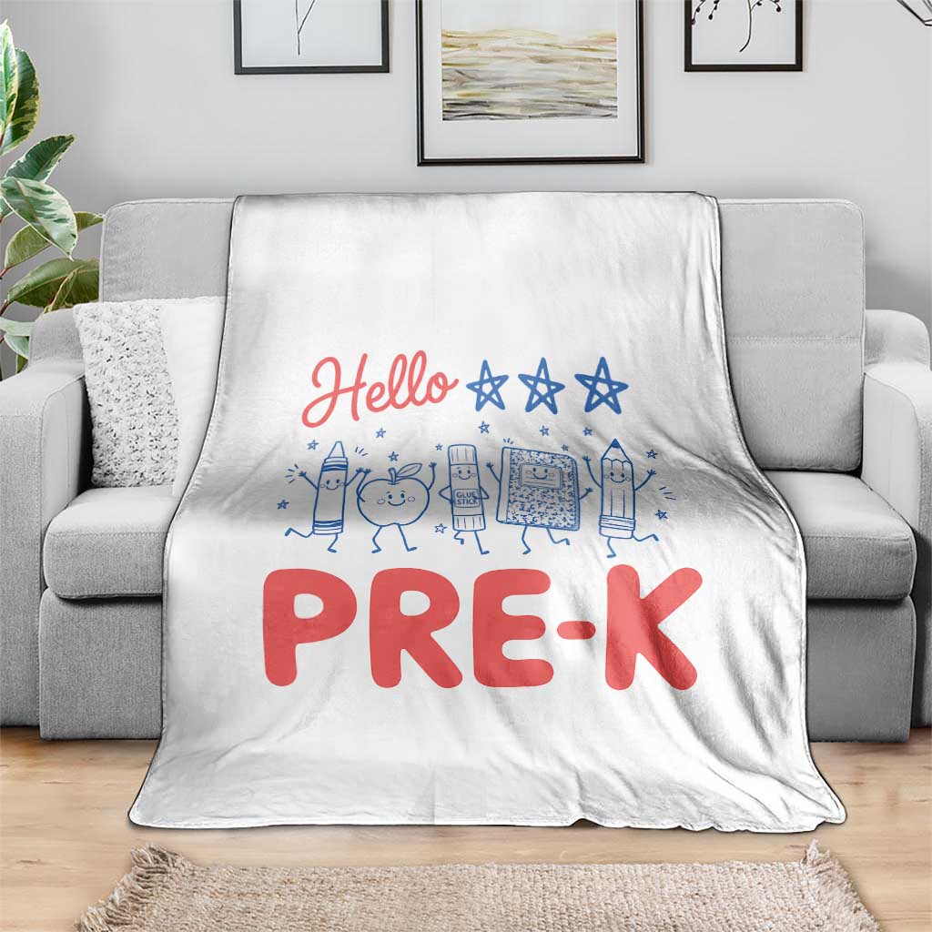 First Day of Pre-K Boys Girls Toddler Preschool Patriotic US Throw Blanket