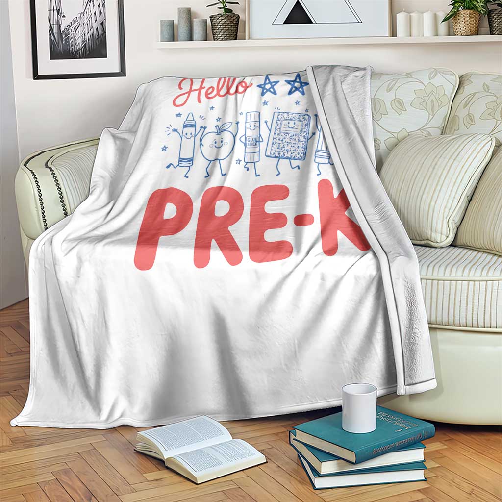 First Day of Pre-K Boys Girls Toddler Preschool Patriotic US Throw Blanket