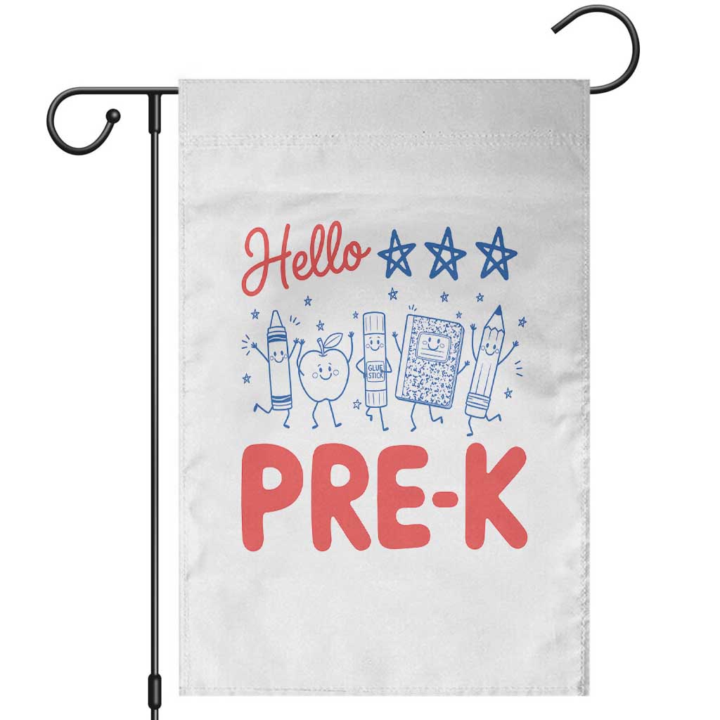 First Day of Pre-K Boys Girls Toddler Preschool Patriotic US Garden Flag