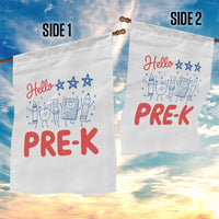 First Day of Pre-K Boys Girls Toddler Preschool Patriotic US Garden Flag