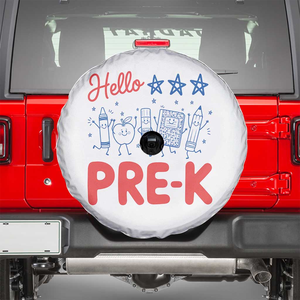 First Day of Pre-K Boys Girls Toddler Preschool Patriotic US Spare Tire Cover