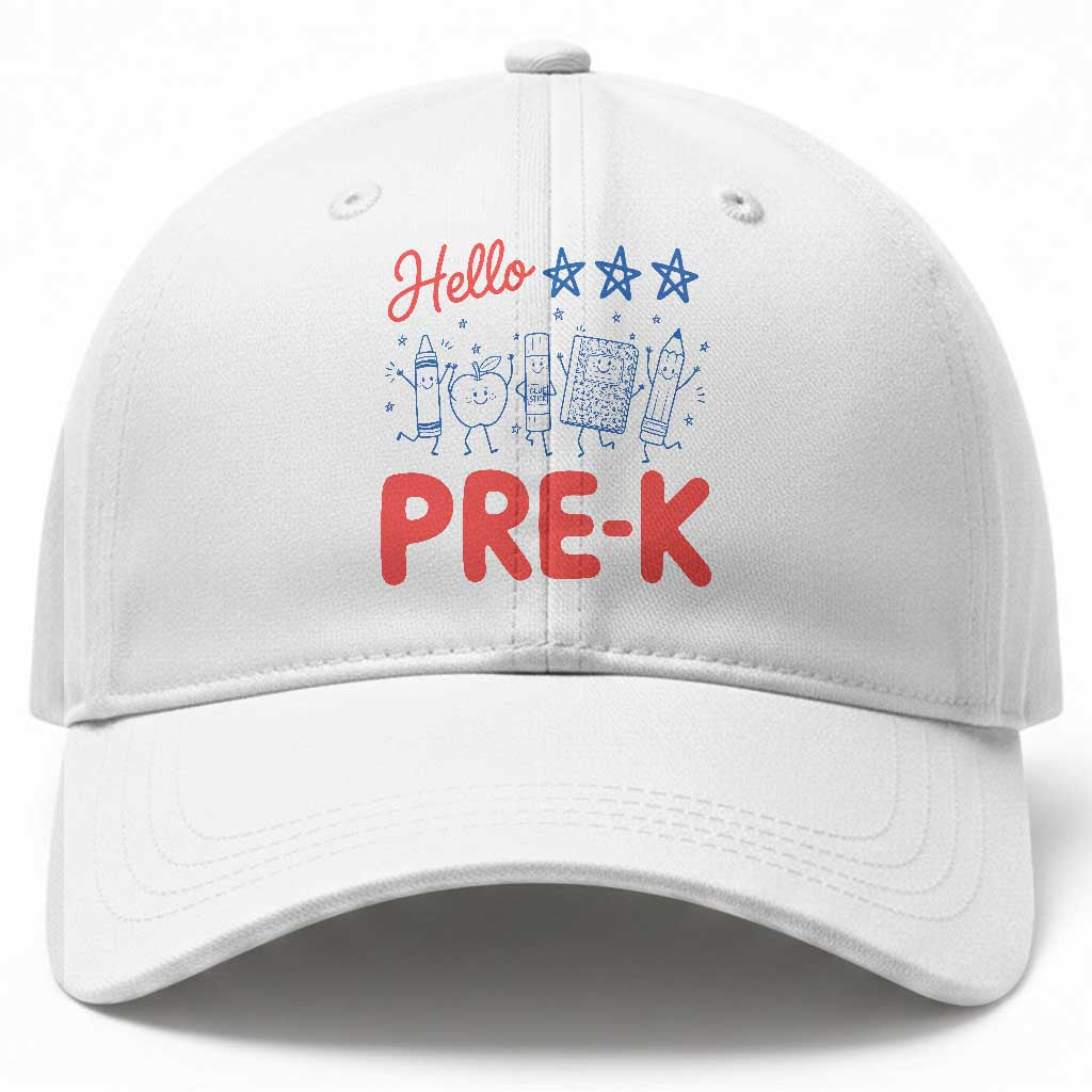 First Day of Pre-K Boys Girls Toddler Preschool Patriotic US Baseball Cap