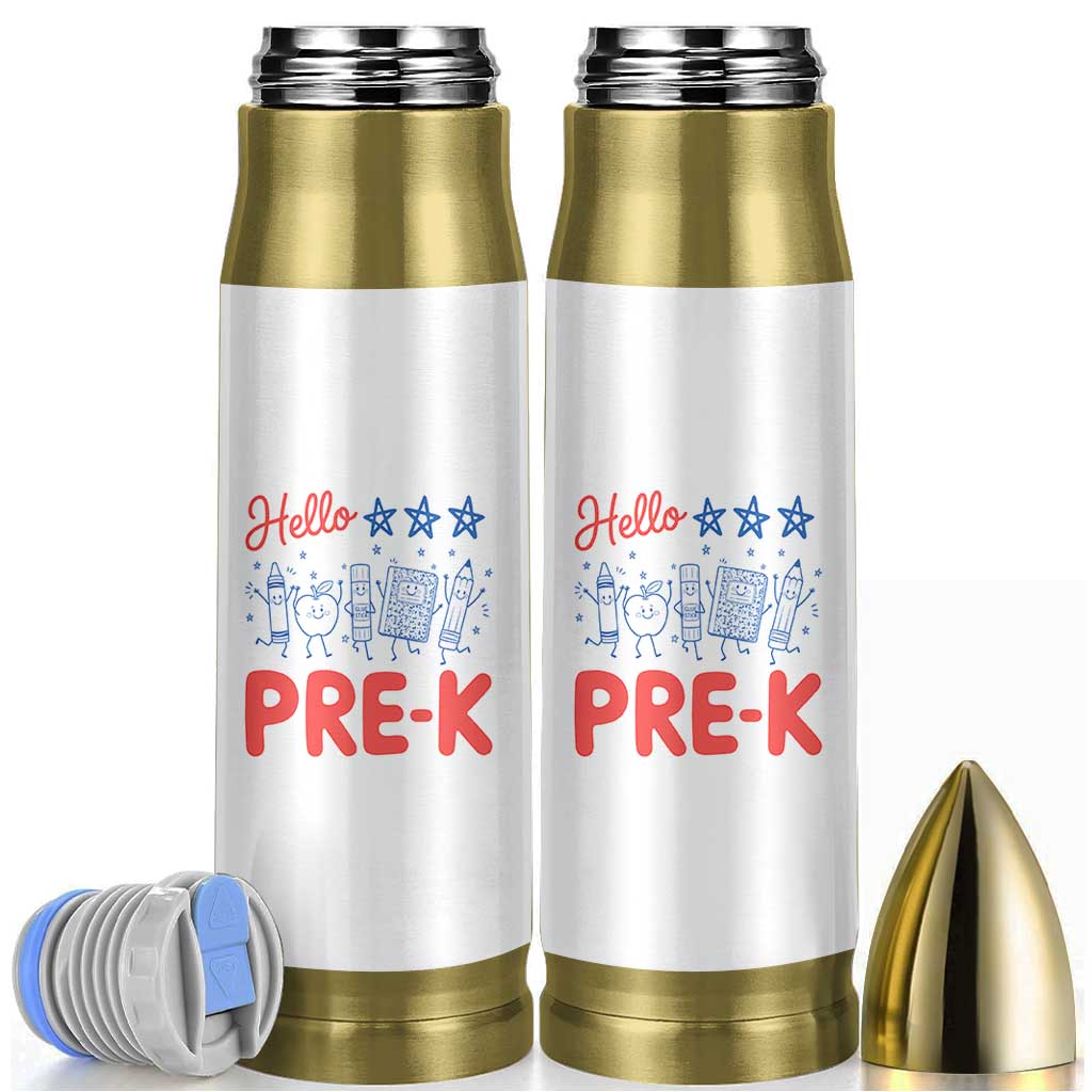 First Day of Pre-K Boys Girls Toddler Preschool Patriotic US Bullet Tumbler