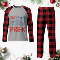 First Day of Pre-K Boys Girls Toddler Preschool Patriotic US Plaid Pajama Set