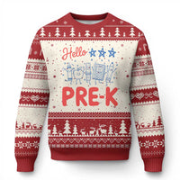 First Day of Pre-K Boys Girls Toddler Preschool Patriotic US Ugly Christmas Sweater