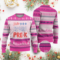 First Day of Pre-K Boys Girls Toddler Preschool Patriotic US Ugly Christmas Sweater