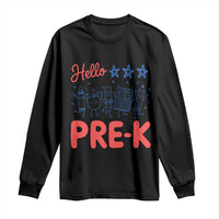 First Day of Pre-K Boys Girls Toddler Preschool Patriotic US Long Sleeve Shirt
