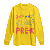 First Day of Pre-K Boys Girls Toddler Preschool Patriotic US Long Sleeve Shirt