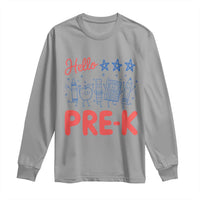 First Day of Pre-K Boys Girls Toddler Preschool Patriotic US Long Sleeve Shirt