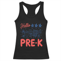 First Day of Pre-K Boys Girls Toddler Preschool Patriotic US Racerback Tank Top