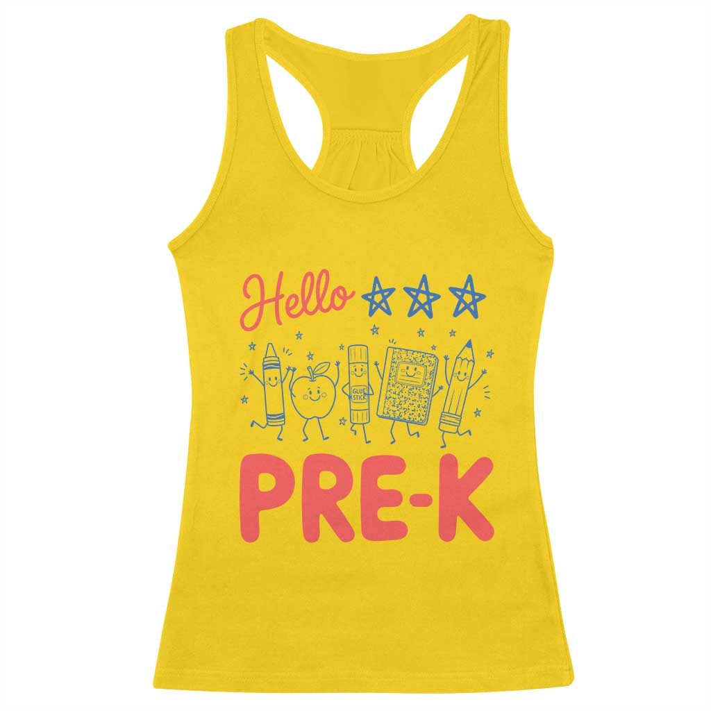 First Day of Pre-K Boys Girls Toddler Preschool Patriotic US Racerback Tank Top