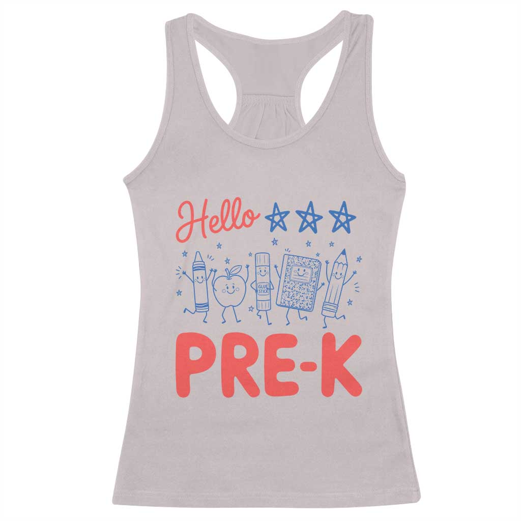 First Day of Pre-K Boys Girls Toddler Preschool Patriotic US Racerback Tank Top