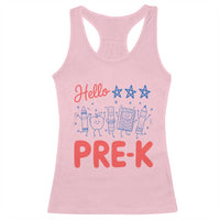 First Day of Pre-K Boys Girls Toddler Preschool Patriotic US Racerback Tank Top