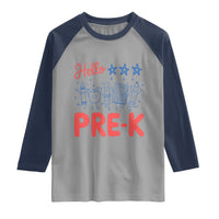 First Day of Pre-K Boys Girls Toddler Preschool Patriotic US Raglan Shirt