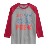 First Day of Pre-K Boys Girls Toddler Preschool Patriotic US Raglan Shirt