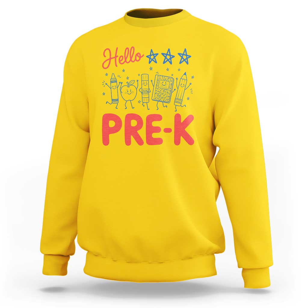 First Day of Pre-K Boys Girls Toddler Preschool Patriotic US Sweatshirt