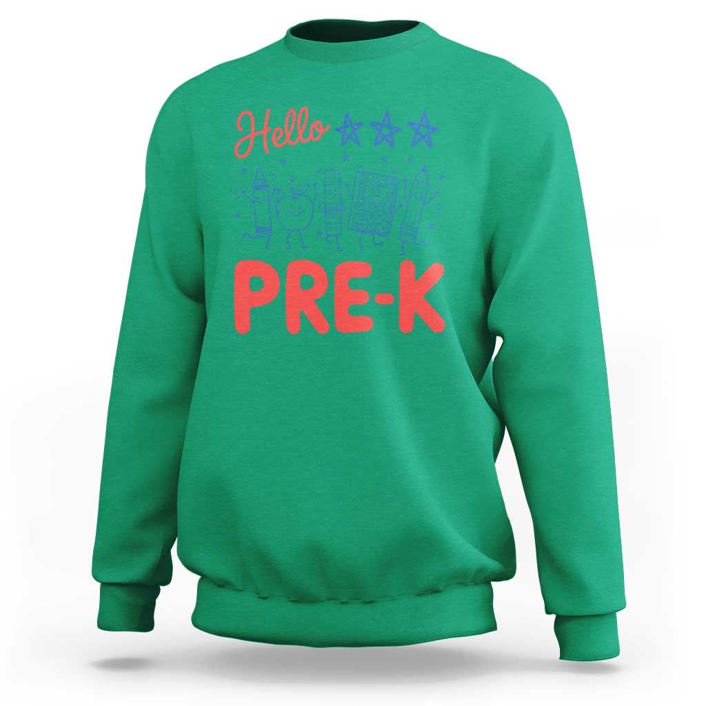 First Day of Pre-K Boys Girls Toddler Preschool Patriotic US Sweatshirt