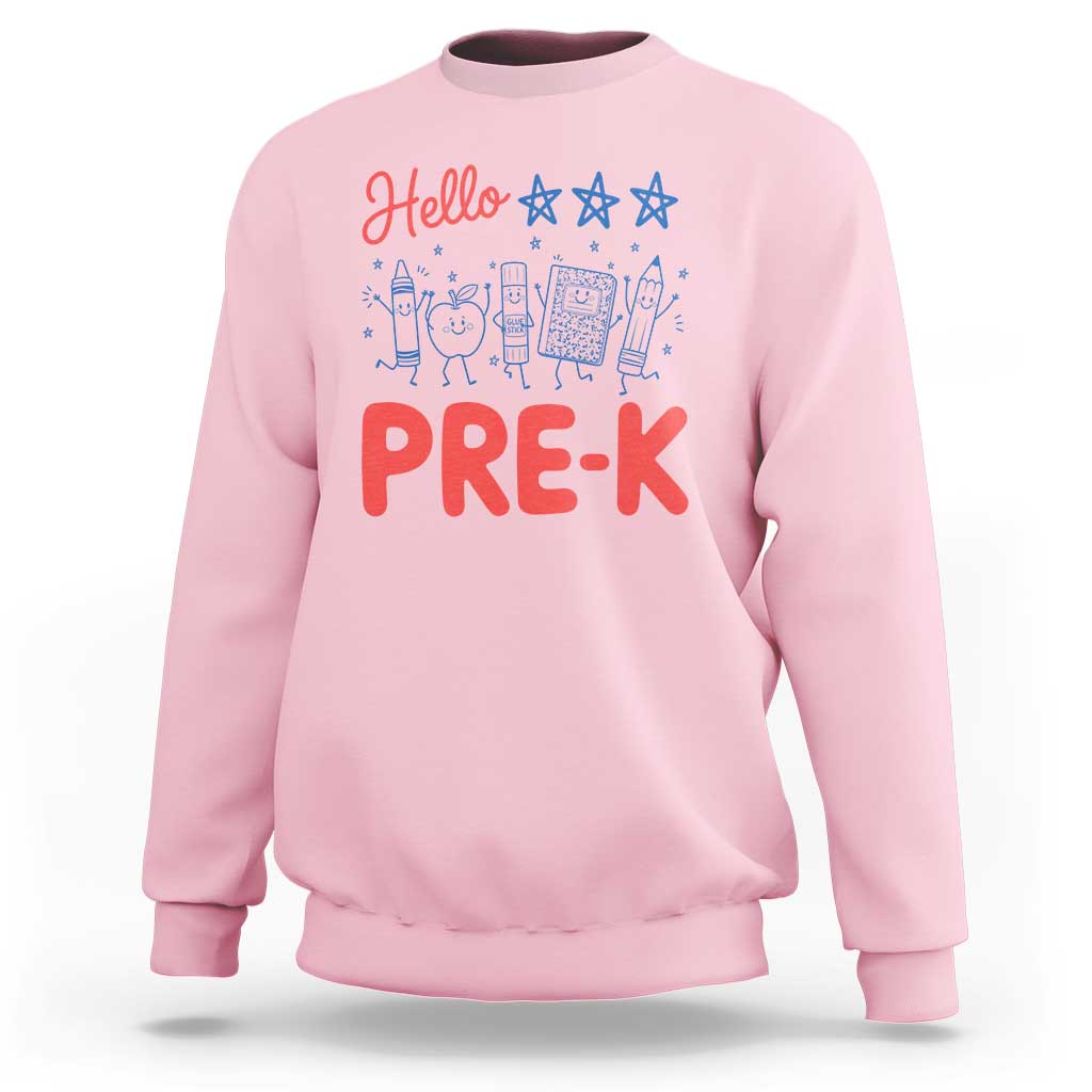 First Day of Pre-K Boys Girls Toddler Preschool Patriotic US Sweatshirt
