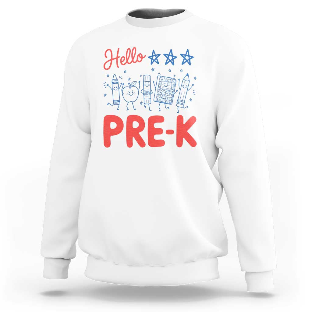 First Day of Pre-K Boys Girls Toddler Preschool Patriotic US Sweatshirt