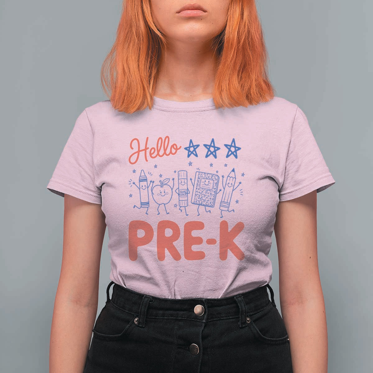 First Day of Pre-K Boys Girls Toddler Preschool Patriotic US T Shirt For Women