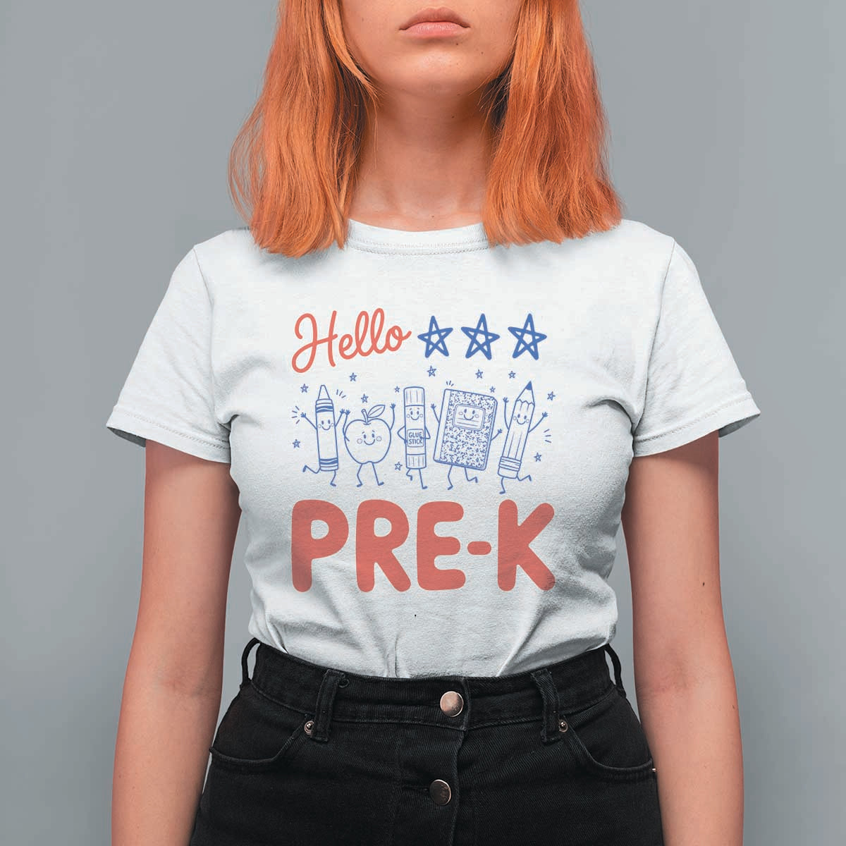 First Day of Pre-K Boys Girls Toddler Preschool Patriotic US T Shirt For Women