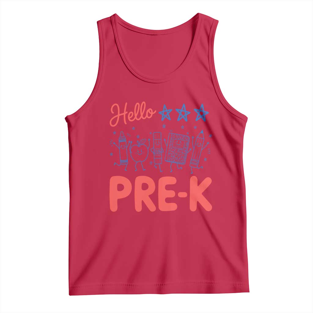 First Day of Pre-K Boys Girls Toddler Preschool Patriotic US Tank Top