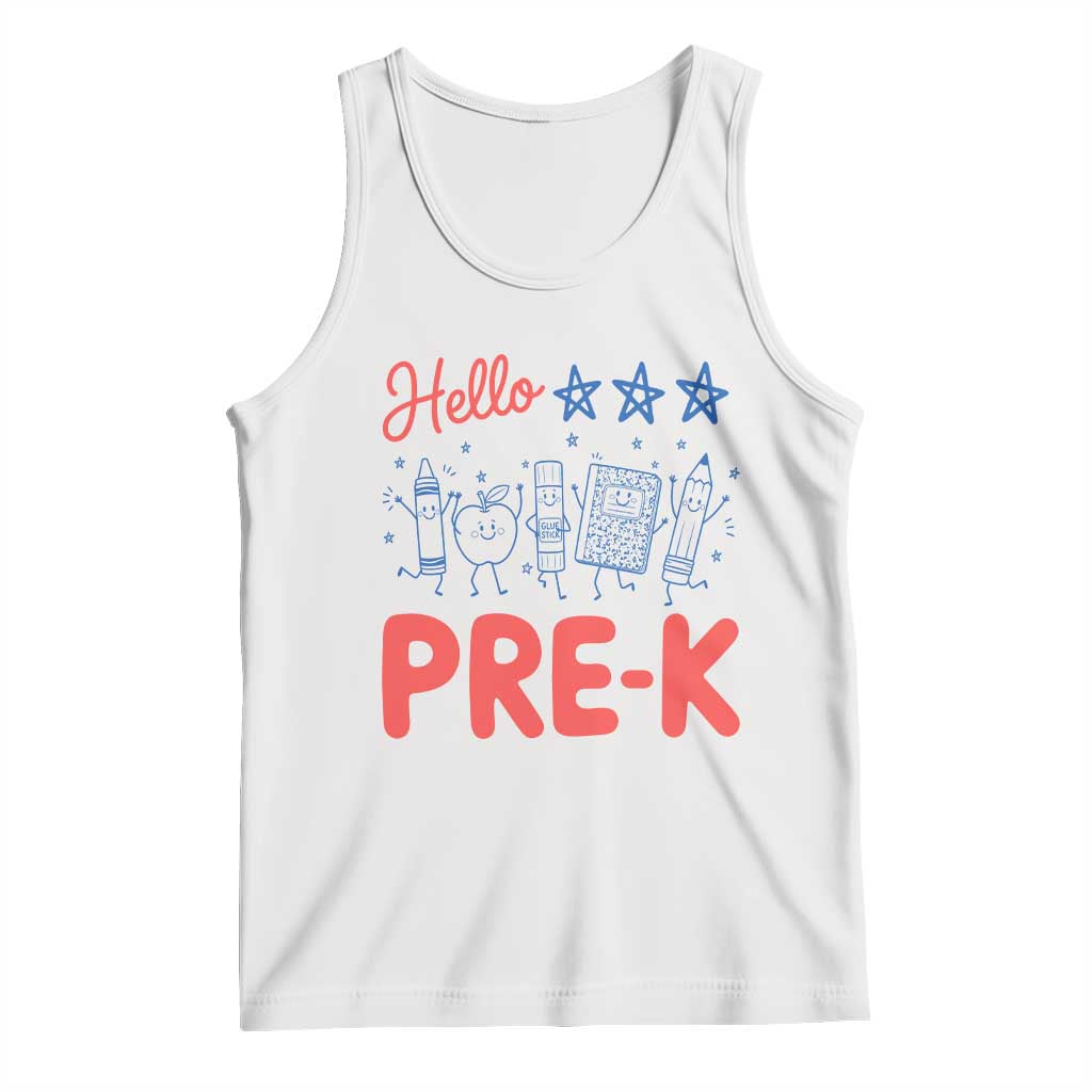 First Day of Pre-K Boys Girls Toddler Preschool Patriotic US Tank Top