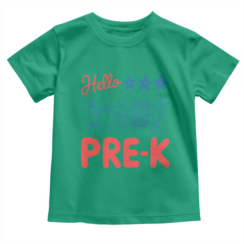 First Day of Pre-K Boys Girls Toddler Preschool Patriotic US Toddler T Shirt