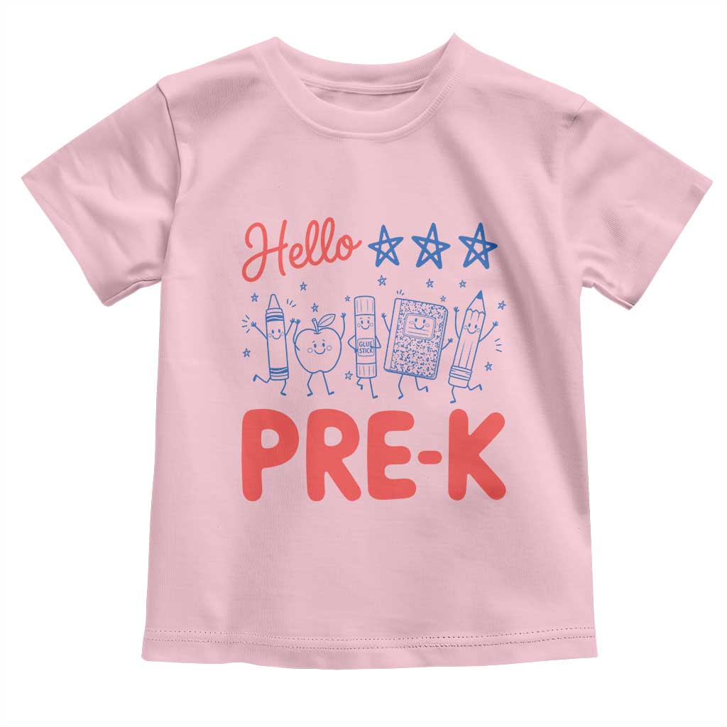 First Day of Pre-K Boys Girls Toddler Preschool Patriotic US Toddler T Shirt