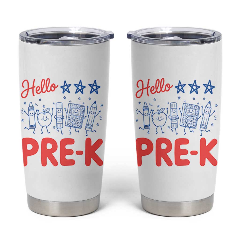 First Day of Pre-K Boys Girls Toddler Preschool Patriotic US Tumbler Cup