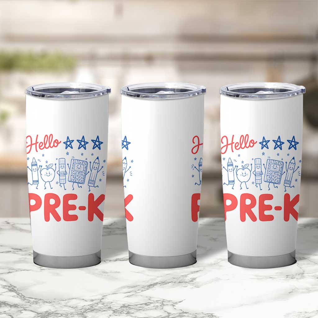 First Day of Pre-K Boys Girls Toddler Preschool Patriotic US Tumbler Cup