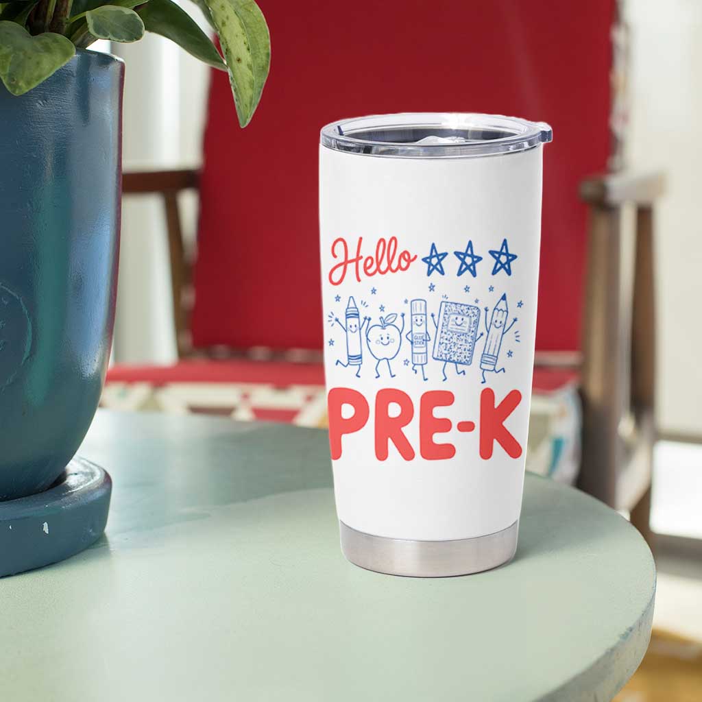 First Day of Pre-K Boys Girls Toddler Preschool Patriotic US Tumbler Cup