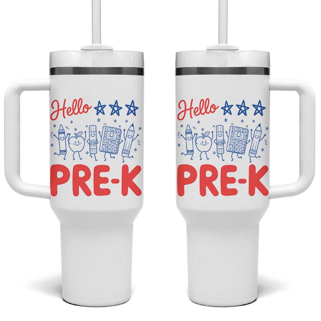 First Day of Pre-K Boys Girls Toddler Preschool Patriotic US Tumbler With Handle