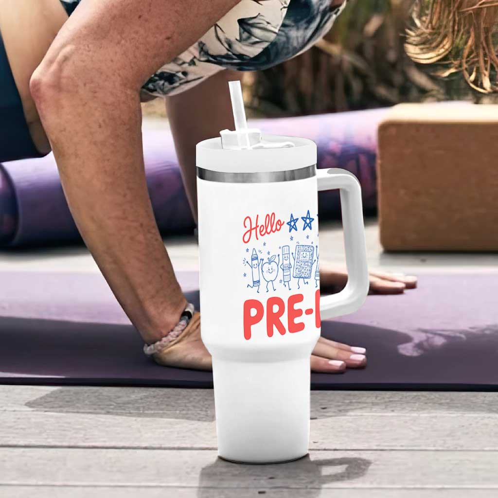 First Day of Pre-K Boys Girls Toddler Preschool Patriotic US Tumbler With Handle
