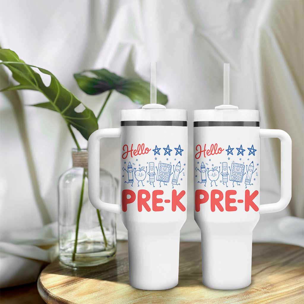 First Day of Pre-K Boys Girls Toddler Preschool Patriotic US Tumbler With Handle