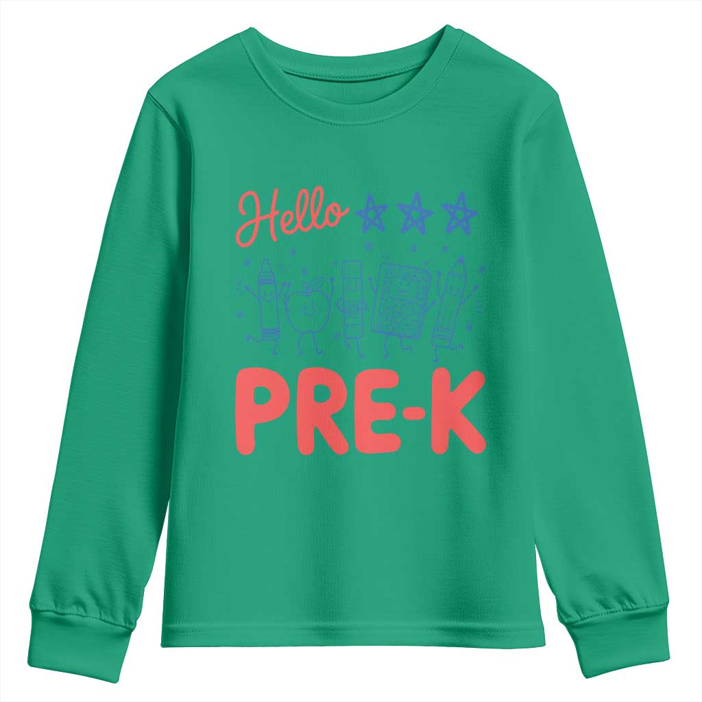 First Day of Pre-K Boys Girls Toddler Preschool Patriotic US Youth Sweatshirt