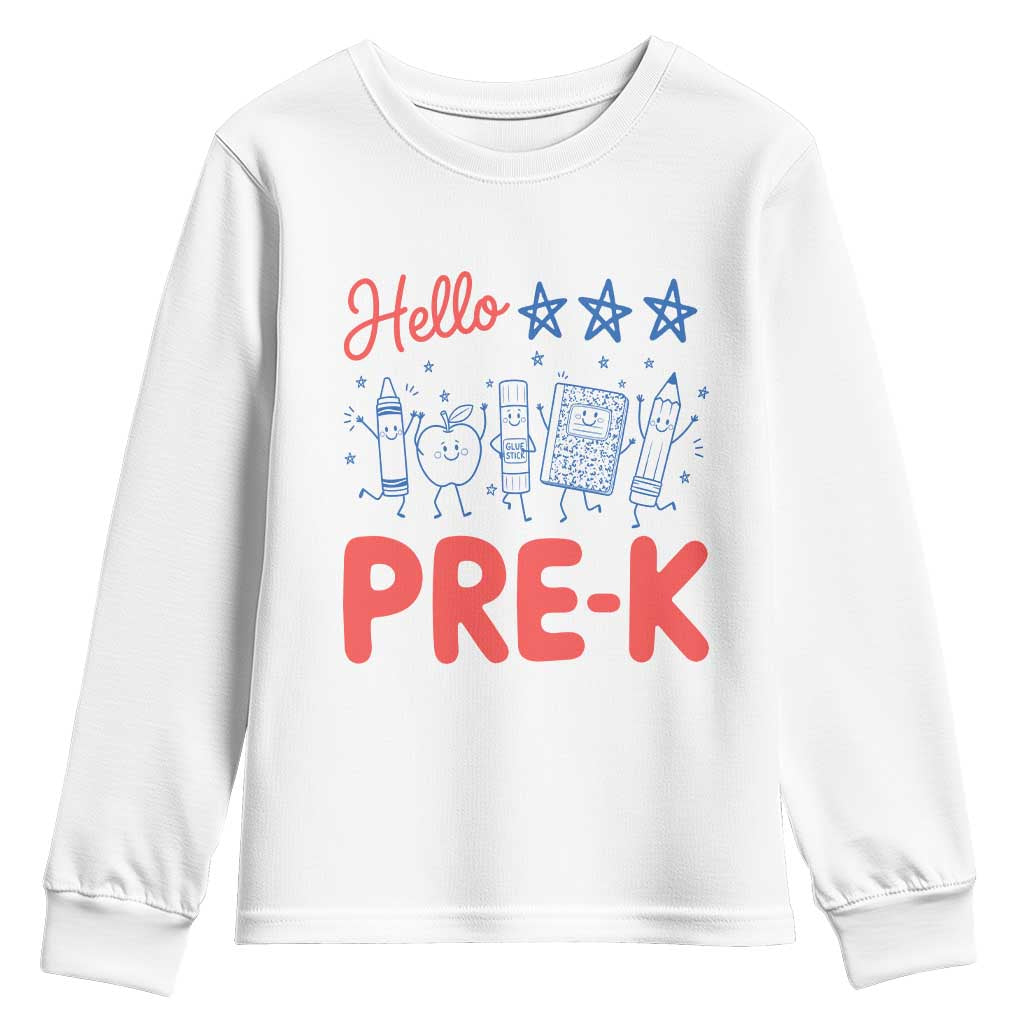 First Day of Pre-K Boys Girls Toddler Preschool Patriotic US Youth Sweatshirt