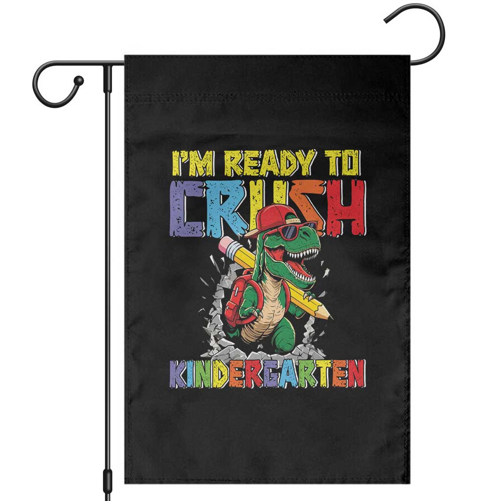 I'm Ready to Crush Pre-K Back to School T-Rex Dinosaur Garden Flag